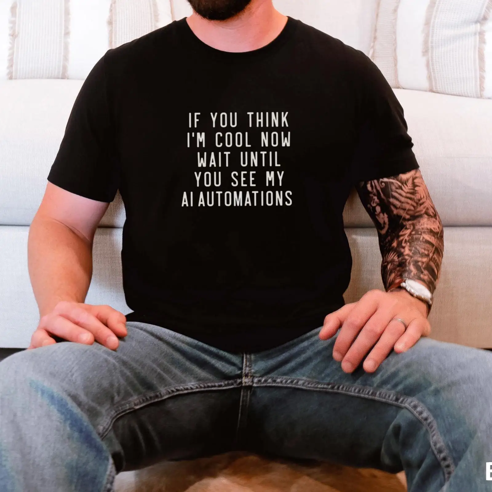 Office Of Tech - ถ้าคุณคิดว่าฉันเท่แล้ว นี่คือเสื้อยืดลายตลกเกี่ยวกับระบบอัตโนมัติ AI สำหรับนักพัฒนา โปรแกรมเมอร์ พนักงานออฟฟิศ