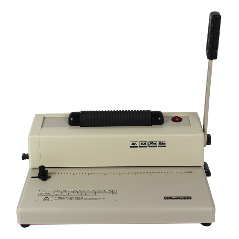 Binding Machine Comb - เครื่องเจาะกระดาษแบบม้วนพลาสติก S-12 ขายตรงจากโรงงาน เครื่องเข้าเล่มแบบหวี ใช้งานด้วยมือ รองรับความหนา